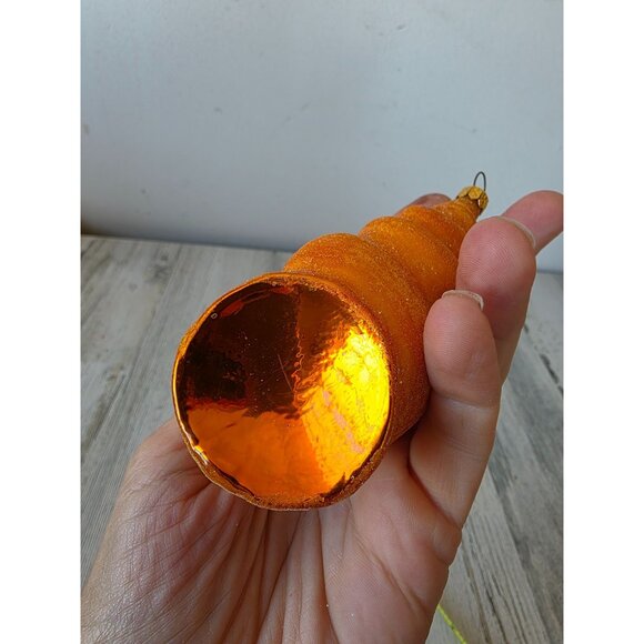 Radko vintage yellow sea swirl seashell shell glitter Beach ornament glass Hawai - Picture 9 of 9